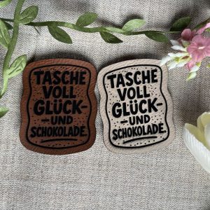 Lederlabel Tasche voll Glück