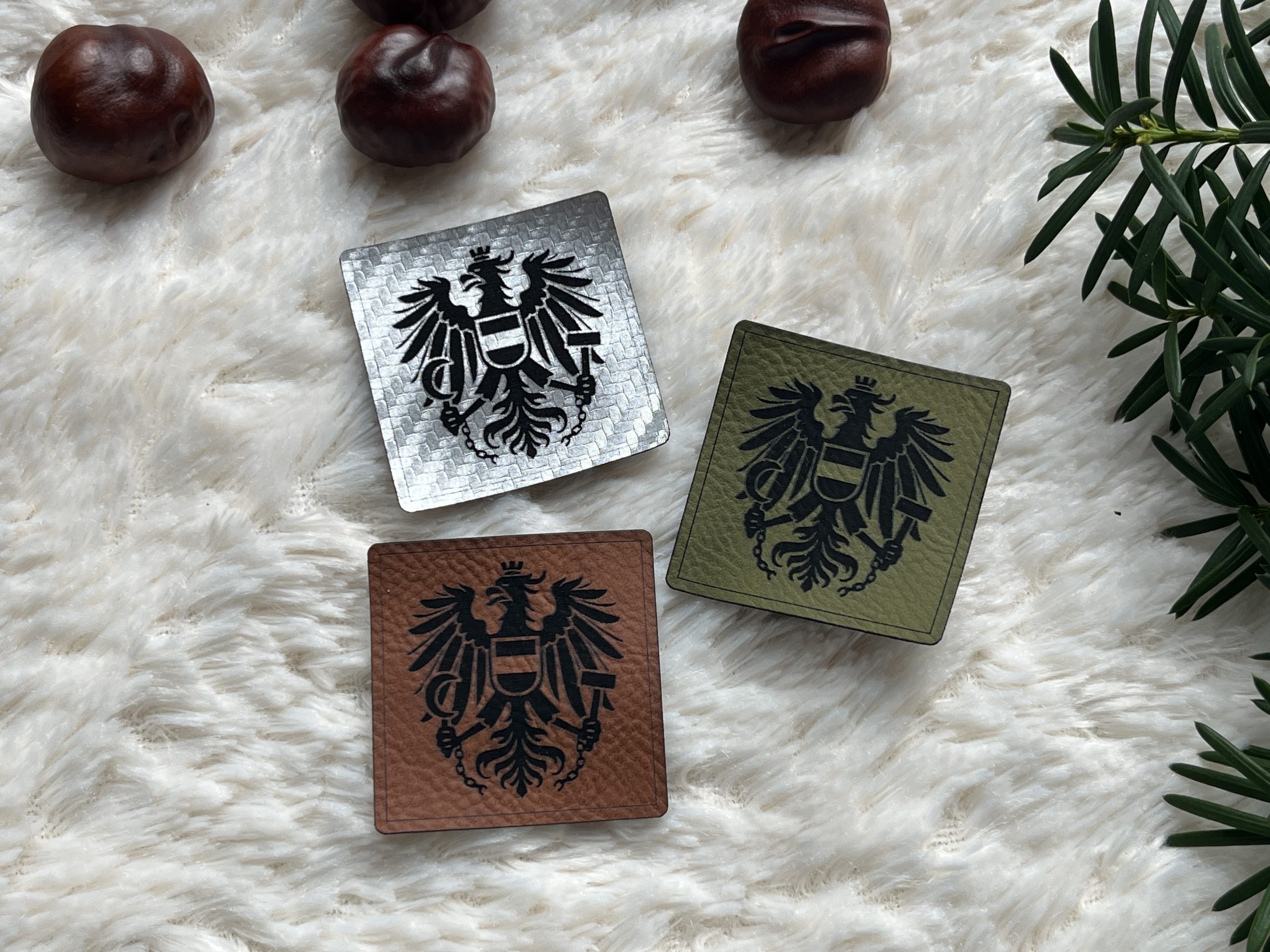 Label "Österreich Adler" 1 Lederlabel Österreich