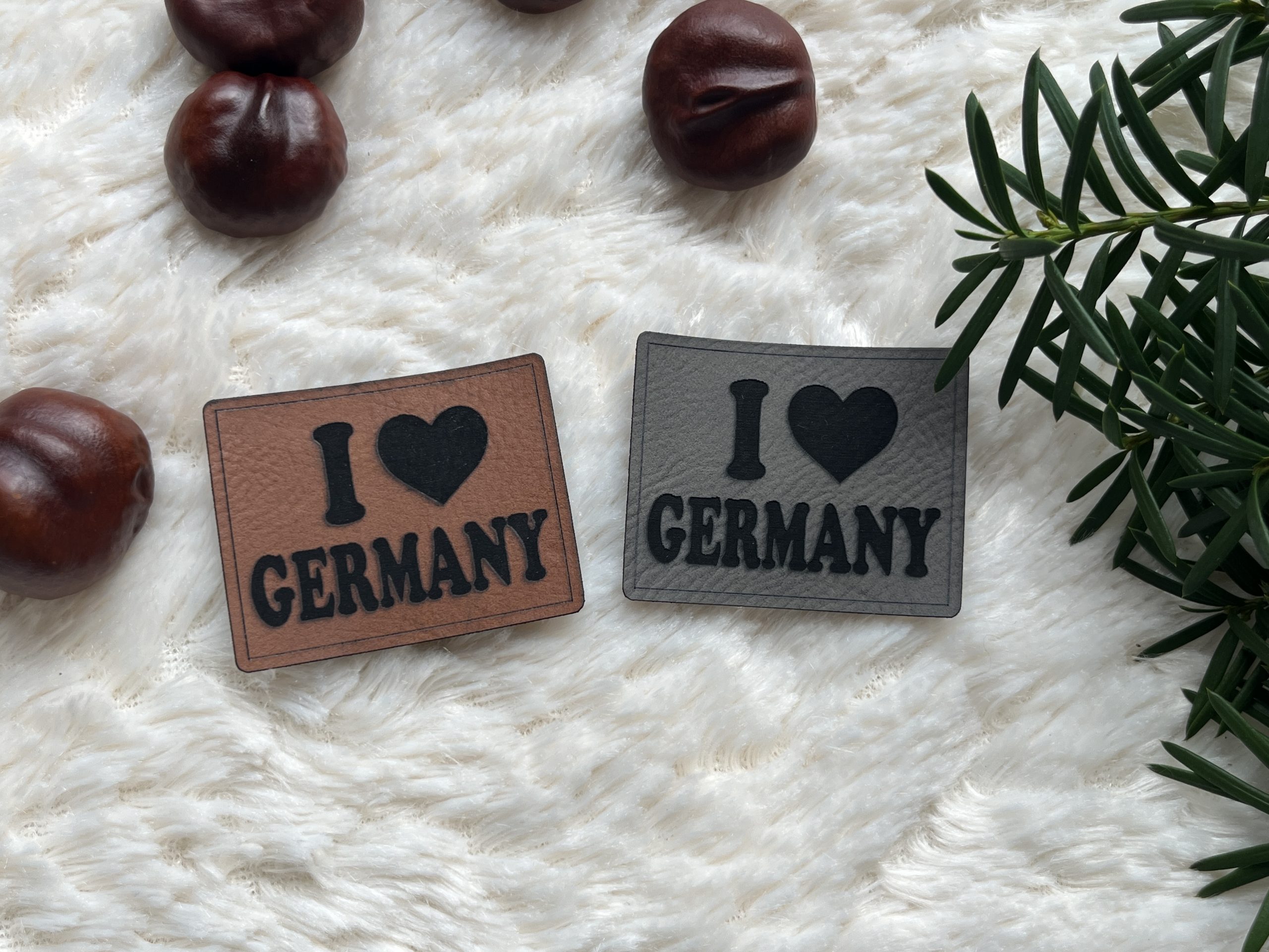 Label "I love Germany" 1 Lederlabel Germany