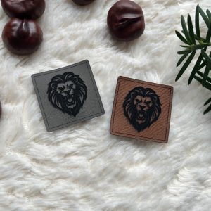 Lederlabel Löwenkopf