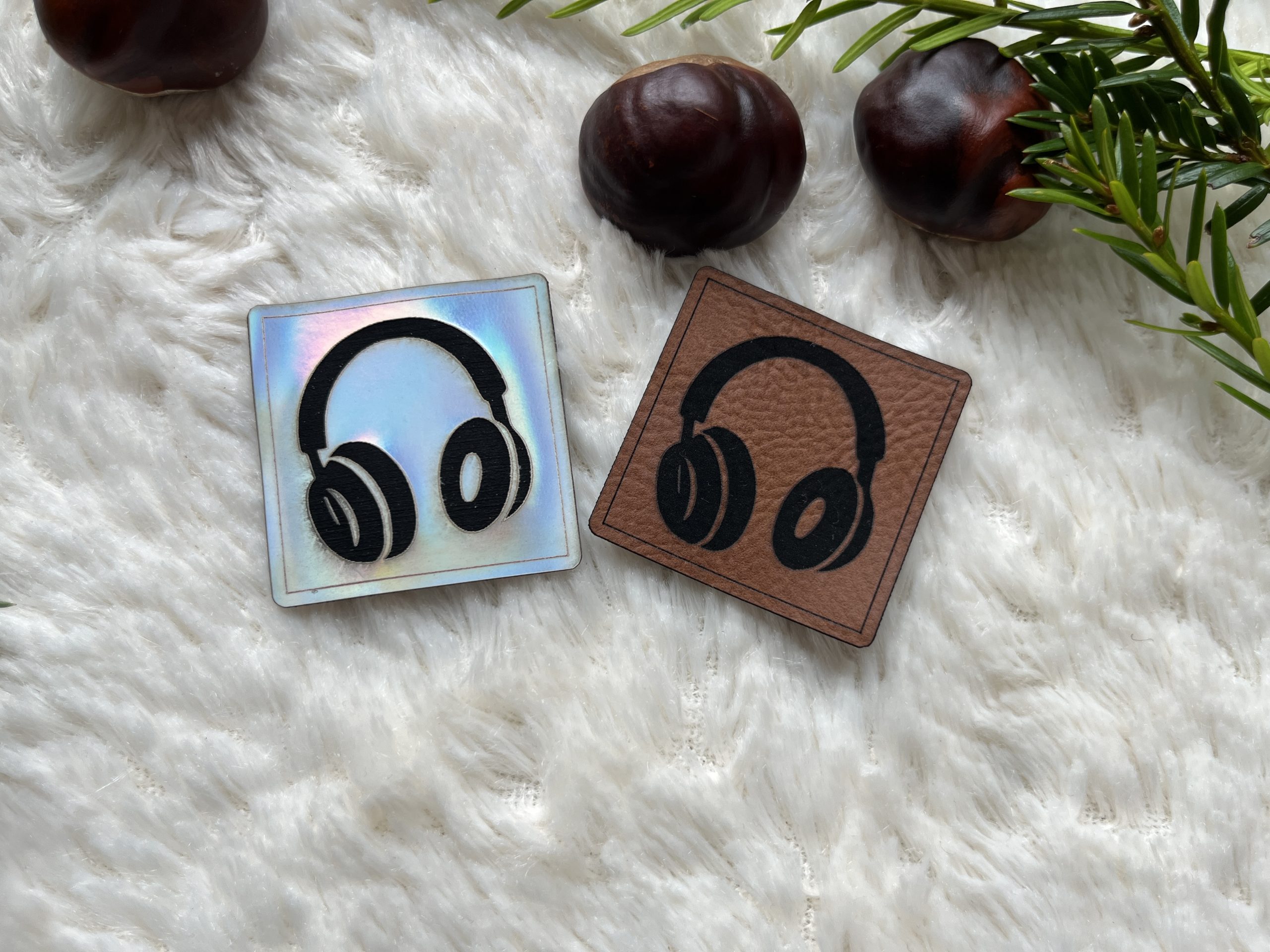 Lederlabel Kopfhörer