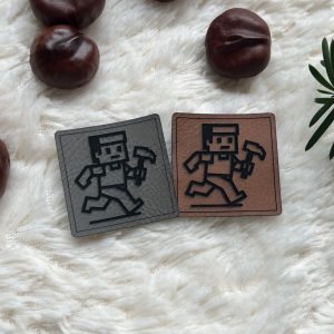 Lederlabel Pixelmännchen