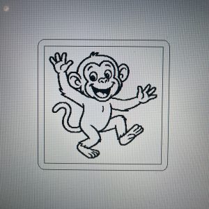 Lederlabel Affe tanzend