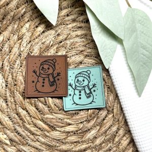 Lederlabel Schneemann