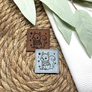Lederlabel Eichhörnchen Winter