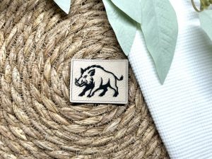 Lederlabel Wildschwein