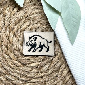 Lederlabel Wildschwein