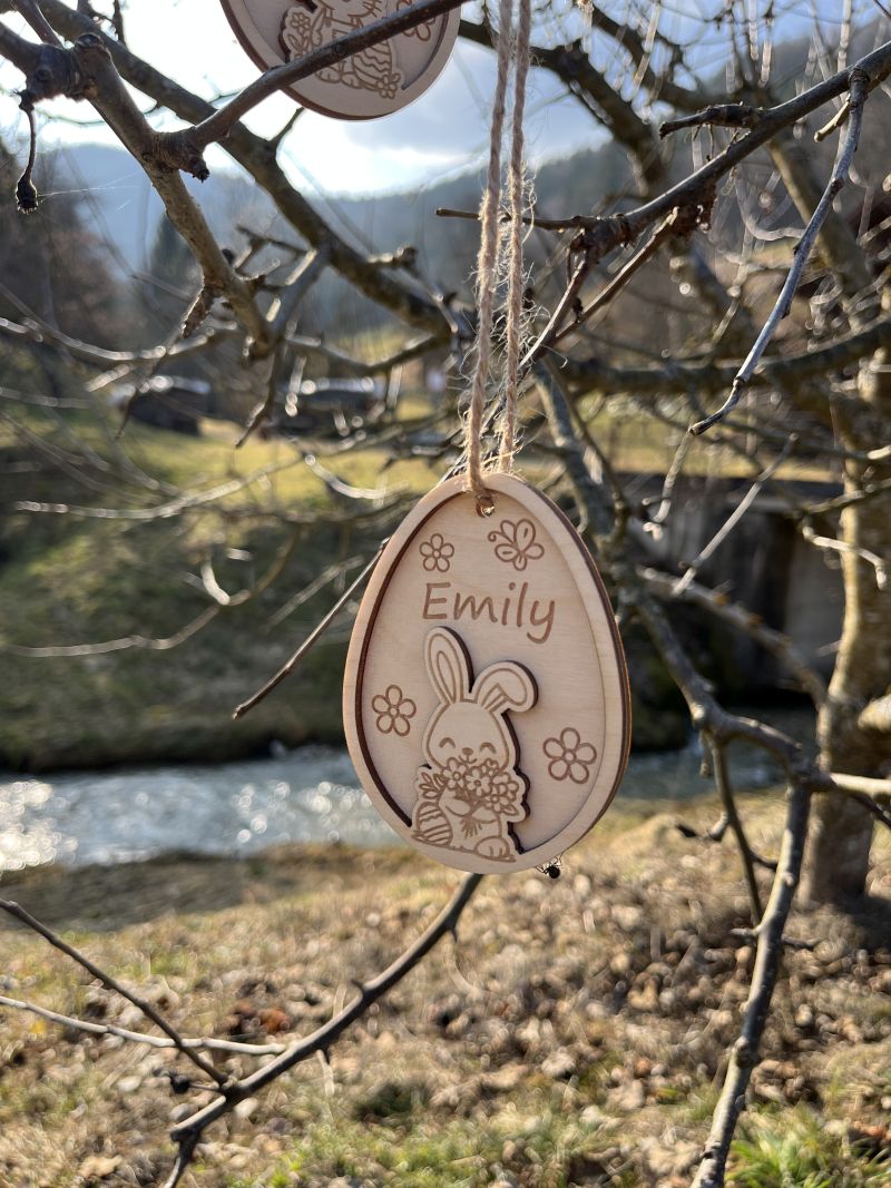 Personalisierter Oster Geschenkanhänger aus Holz – mit Name graviert | Osterhase Anhänger | Ostergeschenk für Kinder 3 Personalisierter Oster Geschenkanhänger aus Holz – mit Name graviert | Osterhase Anhänger | Ostergeschenk für Kinder – Bild 3
