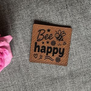 Lederlabel Bee happy
